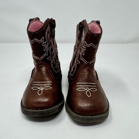 Brown and Pink Toddler Cowboy Boots - Picture 3 of 6